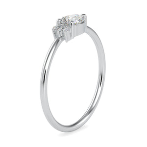 50-Pointer Pear cut Solitaire Platinum Ring with Round Brilliant Cut Diamond JL PT 0675-A   Jewelove.US