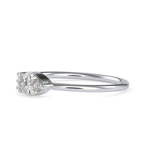 50-Pointer Pear cut Solitaire Platinum Ring with Round Brilliant Cut Diamond JL PT 0675-A   Jewelove.US