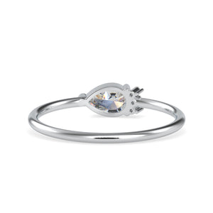 50-Pointer Pear cut Solitaire Platinum Ring with Round Brilliant Cut Diamond JL PT 0675-A   Jewelove.US