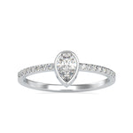 Load image into Gallery viewer, 70-Pointer Pear Cut Solitaire Platinum Diamond Shank Ring JL PT 0679-B   Jewelove.US
