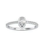 Load image into Gallery viewer, 50-Pointer Pear Cut Solitaire Platinum Diamond Shank Ring JL PT 0679-A   Jewelove.US
