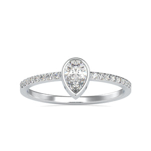 50-Pointer Pear Cut Solitaire Platinum Diamond Shank Ring JL PT 0679-A   Jewelove.US