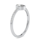 Load image into Gallery viewer, 50-Pointer Pear Cut Solitaire Platinum Diamond Shank Ring JL PT 0679-A   Jewelove.US
