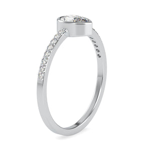 50-Pointer Pear Cut Solitaire Platinum Diamond Shank Ring JL PT 0679-A   Jewelove.US