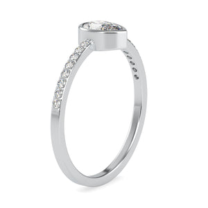 70-Pointer Pear Cut Solitaire Platinum Diamond Shank Ring JL PT 0679-B   Jewelove.US