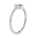 Load image into Gallery viewer, 70-Pointer Pear Cut Solitaire Platinum Diamond Shank Ring JL PT 0679-B   Jewelove.US
