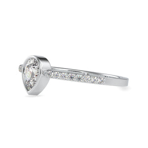 50-Pointer Pear Cut Solitaire Platinum Diamond Shank Ring JL PT 0679-A   Jewelove.US