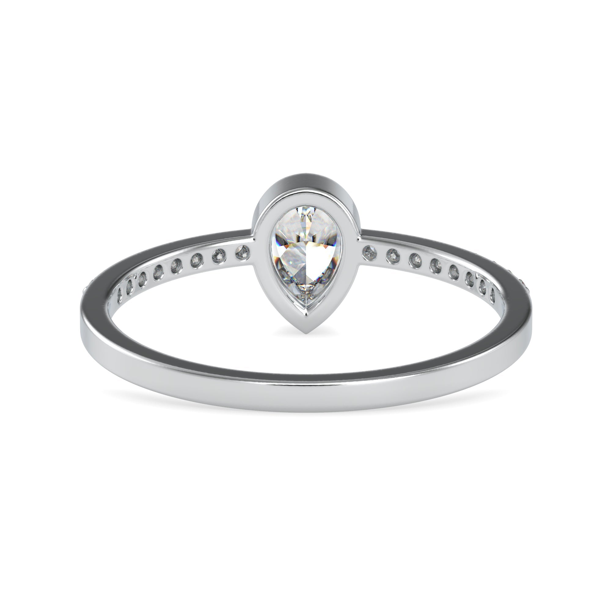 50-Pointer Pear Cut Solitaire Platinum Diamond Shank Ring JL PT 0679-A   Jewelove.US