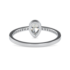 50-Pointer Pear Cut Solitaire Platinum Diamond Shank Ring JL PT 0679-A   Jewelove.US