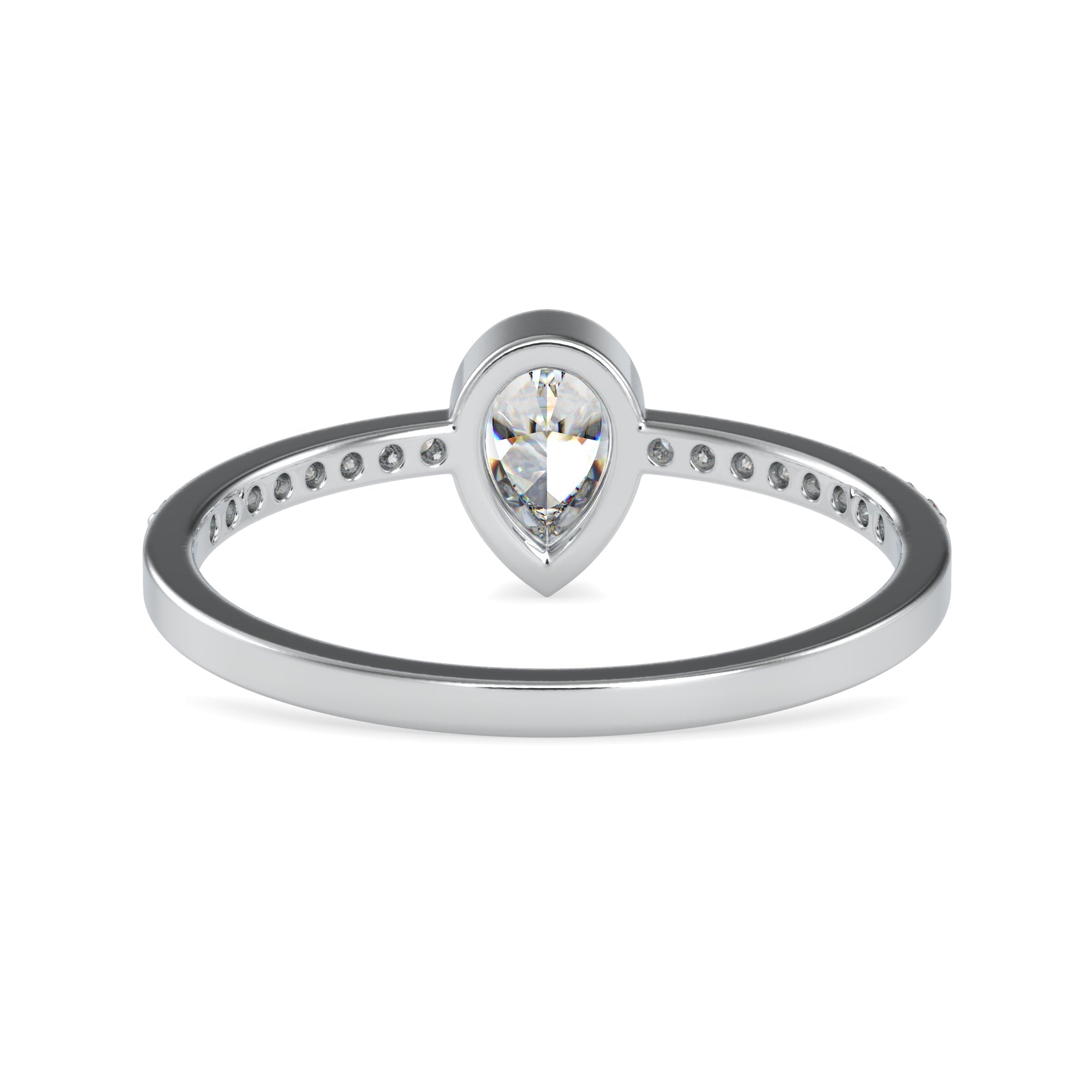 70-Pointer Pear Cut Solitaire Platinum Diamond Shank Ring JL PT 0679-B   Jewelove.US