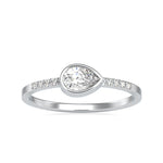 Load image into Gallery viewer, 50-Pointer Pear Cut Solitaire Diamond Accents Platinum Ring JL PT 0682-A   Jewelove.US
