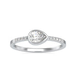 Load image into Gallery viewer, 50-Pointer Pear Cut Solitaire Diamond Accents Platinum Ring JL PT 0682-A   Jewelove.US
