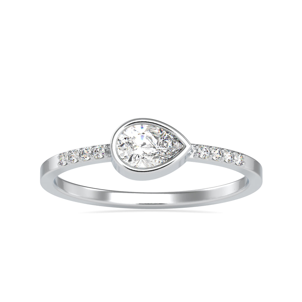 70-Pointer Pear Cut Solitaire Diamond Accents Platinum Ring JL PT 0682-B   Jewelove.US