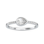 Load image into Gallery viewer, 70-Pointer Pear Cut Solitaire Diamond Accents Platinum Ring JL PT 0682-B   Jewelove.US
