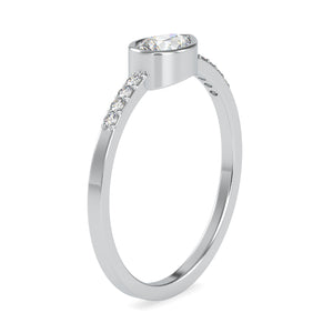 70-Pointer Pear Cut Solitaire Diamond Accents Platinum Ring JL PT 0682-B   Jewelove.US