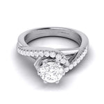 Load image into Gallery viewer, Curvy Platinum 2-Carat Lab Grown Solitaire Engagement Ring for Women JL PT LG G-110-E   Jewelove.US
