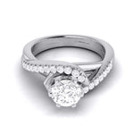 Load image into Gallery viewer, Curvy Platinum 30-Pointer Solitaire Engagement Ring for Women JL PT G 110   Jewelove.US
