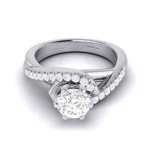 Curvy Platinum 1.50-Carat Lab Grown Solitaire Engagement Ring for Women JL PT LG G 110-D   Jewelove.US
