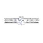 Load image into Gallery viewer, 70-Pointer Lab Grown Solitaire Single Halo Diamond Shank Platinum Ring JL PT RP RD LG 157-A

