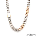 Load image into Gallery viewer, Heavy 7.5mm Platinum &amp; Rose Gold Cuban Link Chain for Men JL PT CH 1210
