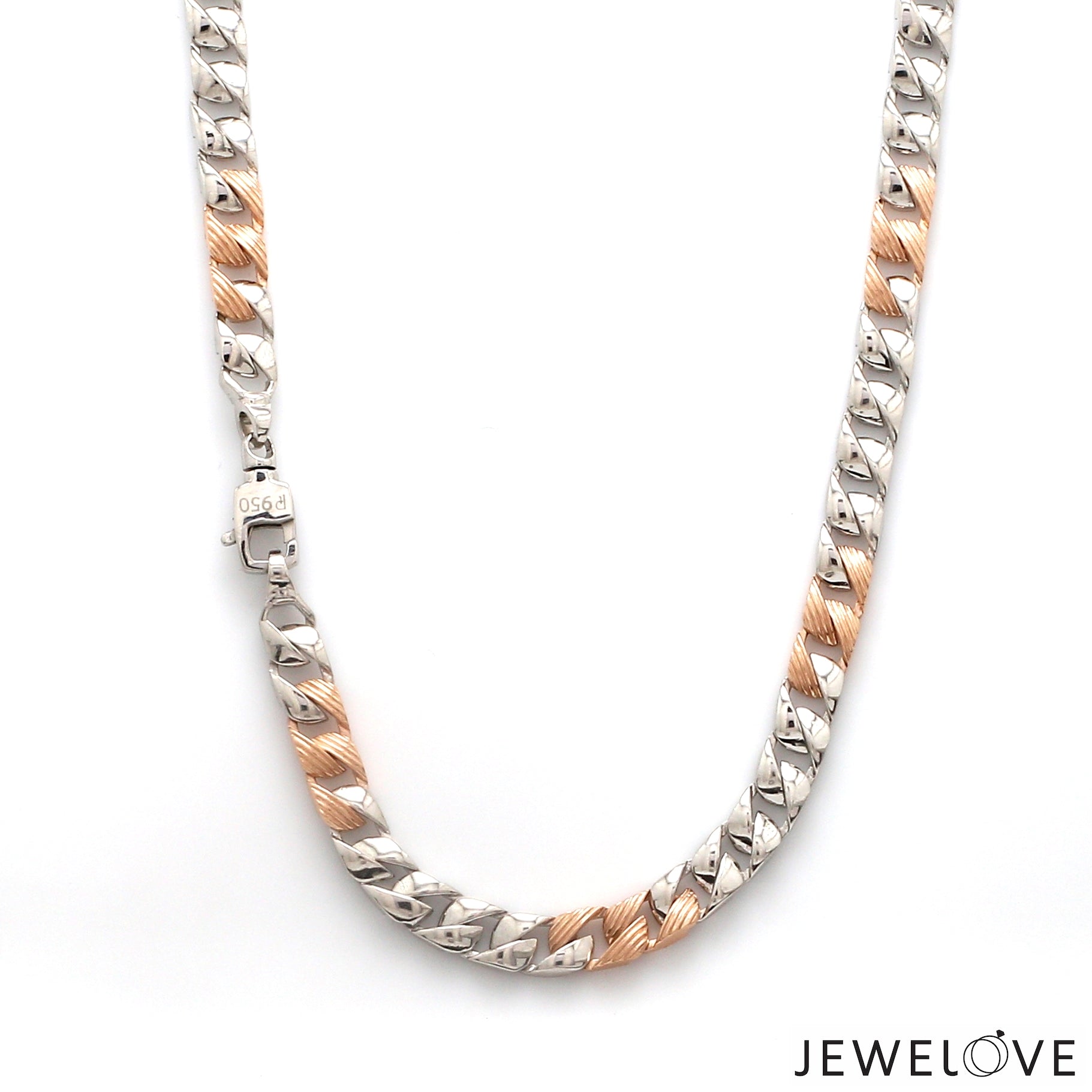 5.75mm Designer Platinum + Rose Gold Chain for Men JL PT CH 1001   Jewelove.US