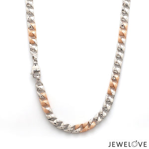 5.75mm Designer Platinum + Rose Gold Chain for Men JL PT CH 1001   Jewelove.US