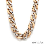 Load image into Gallery viewer, 14mm Heavy Platinum &amp; Rose Gold Chain for Men JL PT CH 1003-A   Jewelove.US
