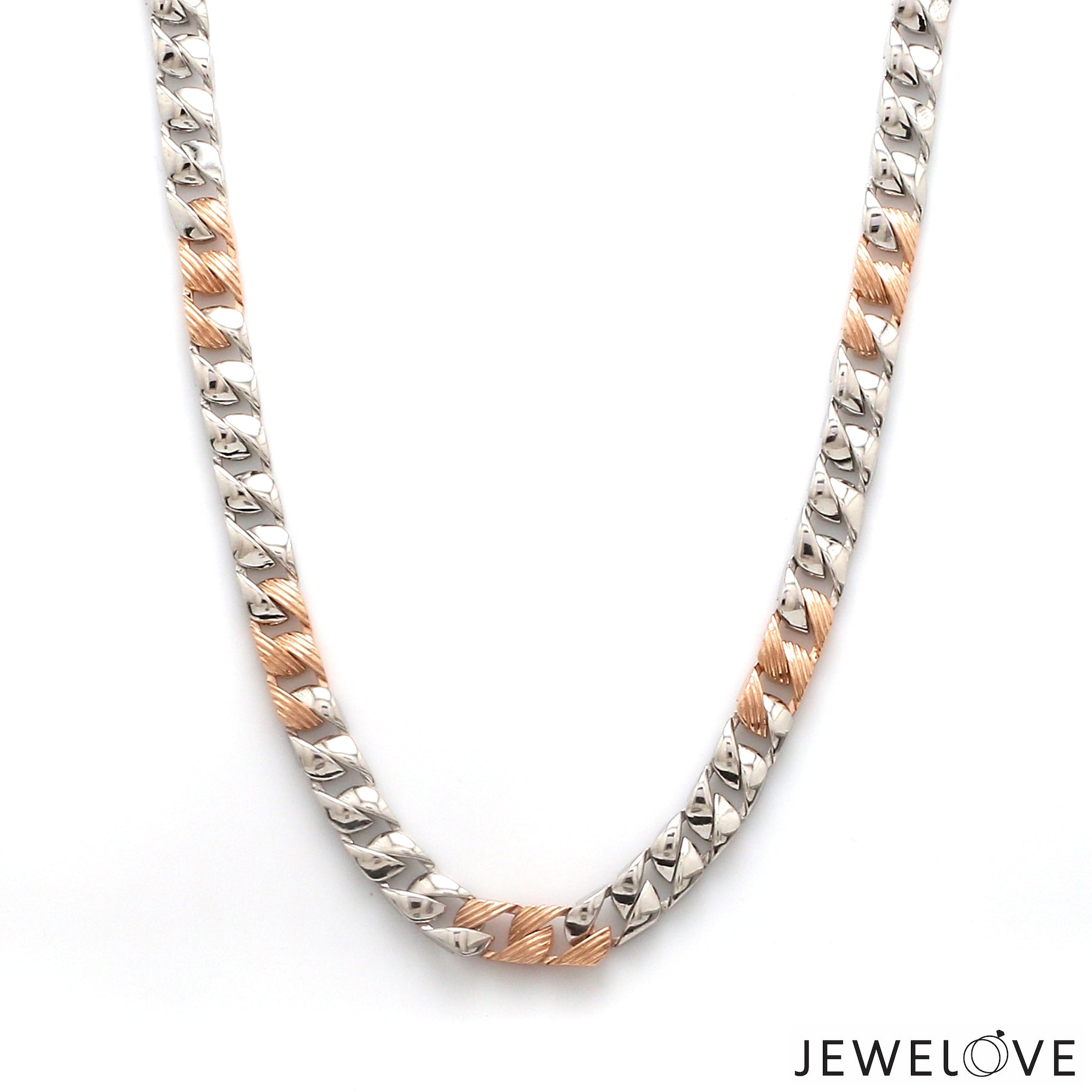 5.75mm Designer Platinum + Rose Gold Chain for Men JL PT CH 1001   Jewelove.US