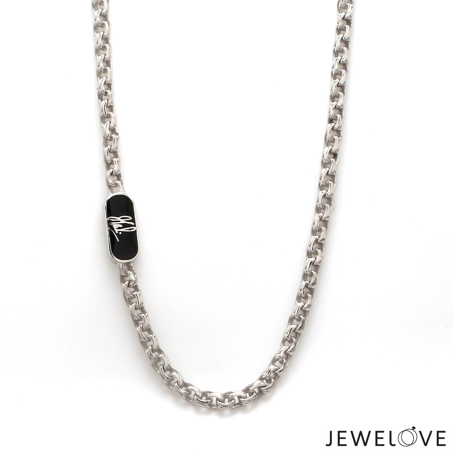 Men of Platinum | with Black Enamel Chain for Men JL PT CH MSD 105