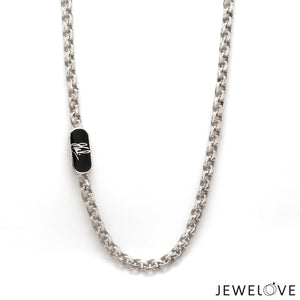 Men of Platinum | with Black Enamel Chain for Men JL PT CH MSD 105