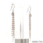 Load image into Gallery viewer, Japanese 5 Line Platinum Fantasy Light Weight Earrings with Rose Gold for Women JL PT E 1369
