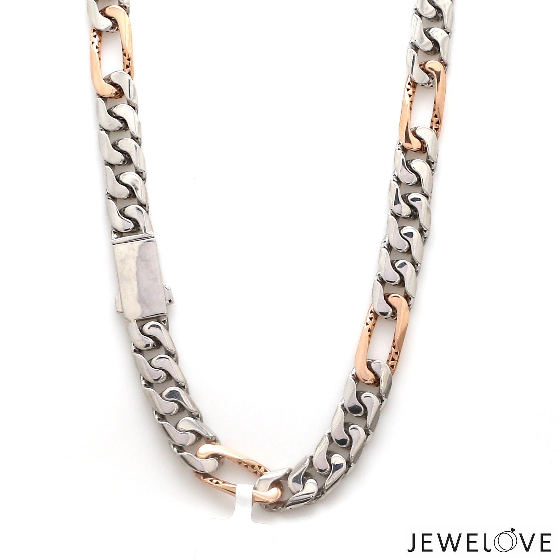 Men of Platinum | 7.75mm Platinum Rose Gold Chain for Men JL PT CH 1368