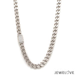 Load image into Gallery viewer, Men of Platinum | 6mm Platinum Cuban Diamond Lock Chain with Brush Finish for Men JL PT CH 1329-A
