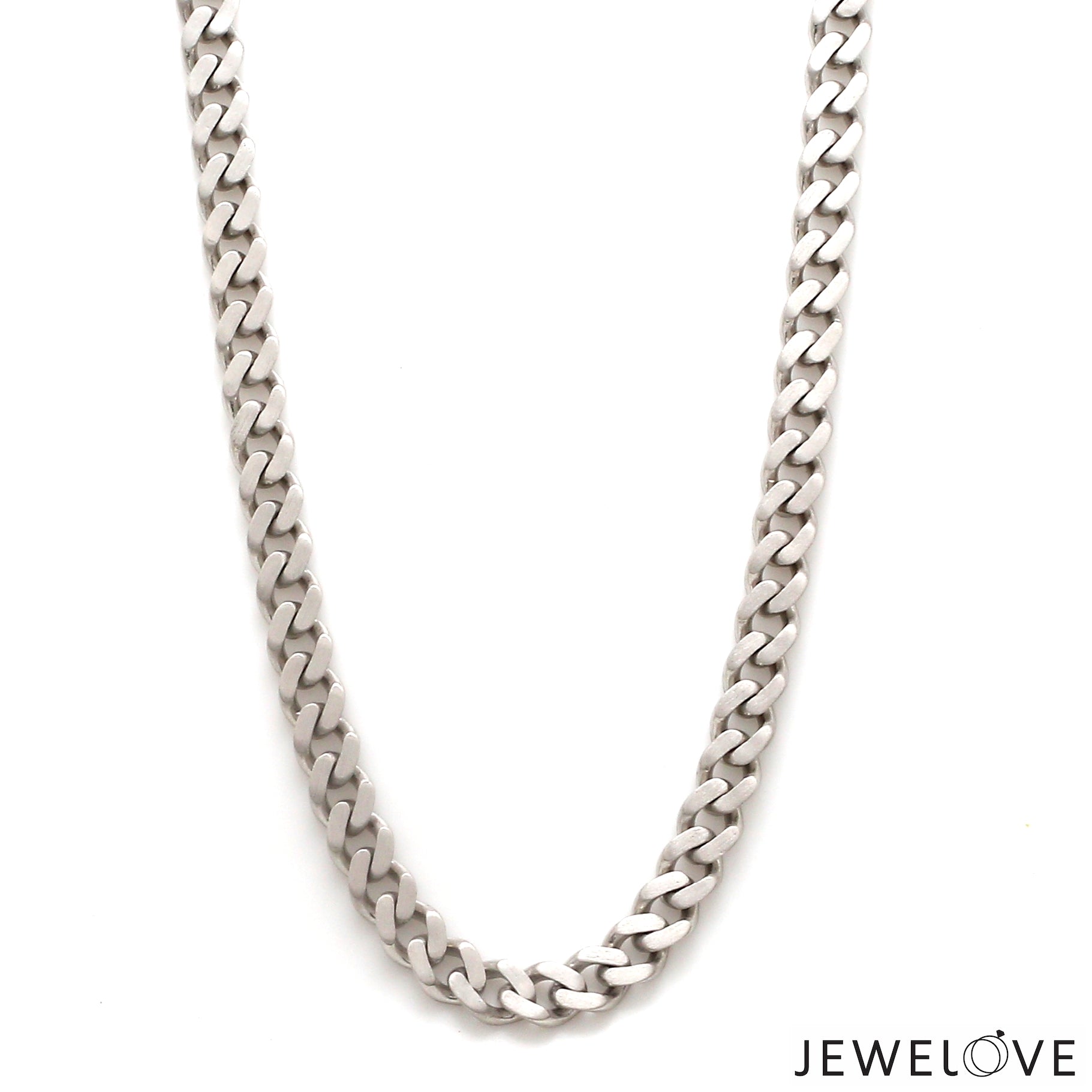 Men of Platinum | 6mm Platinum Cuban Diamond Lock Chain with Brush Finish for Men JL PT CH 1329-A