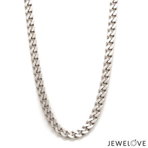 Men of Platinum | 6mm Platinum Cuban Diamond Lock Chain with Brush Finish for Men JL PT CH 1329-A