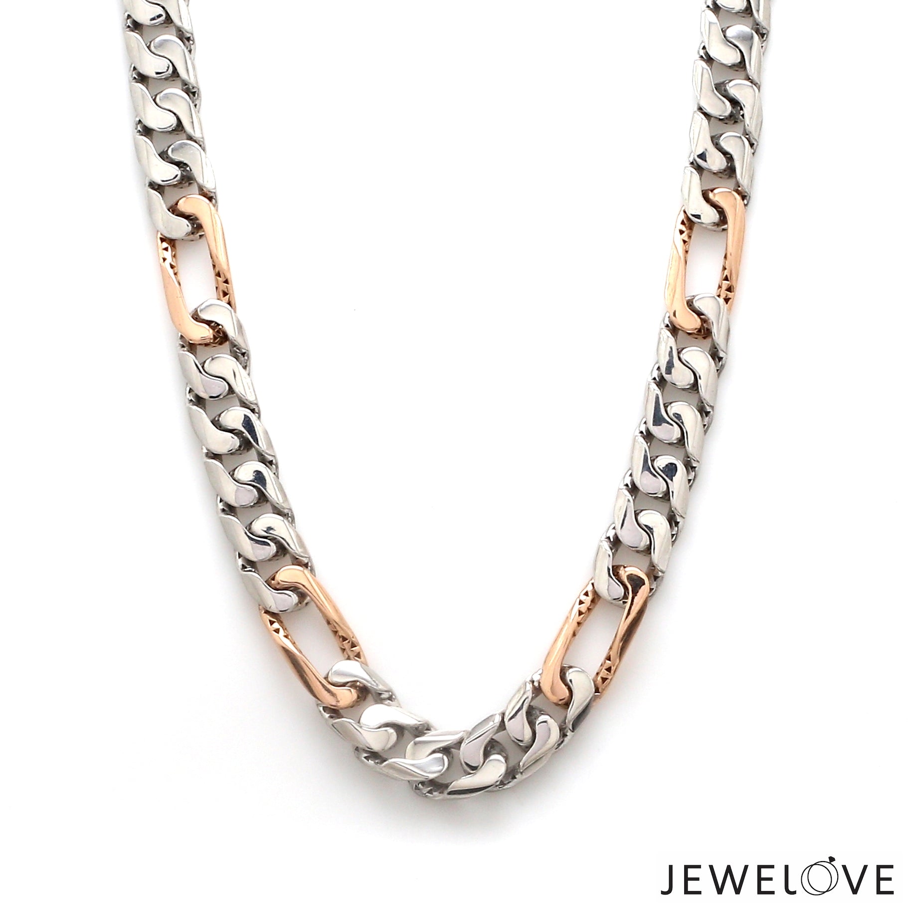 Men of Platinum | 7.75mm Platinum Rose Gold Chain for Men JL PT CH 1368