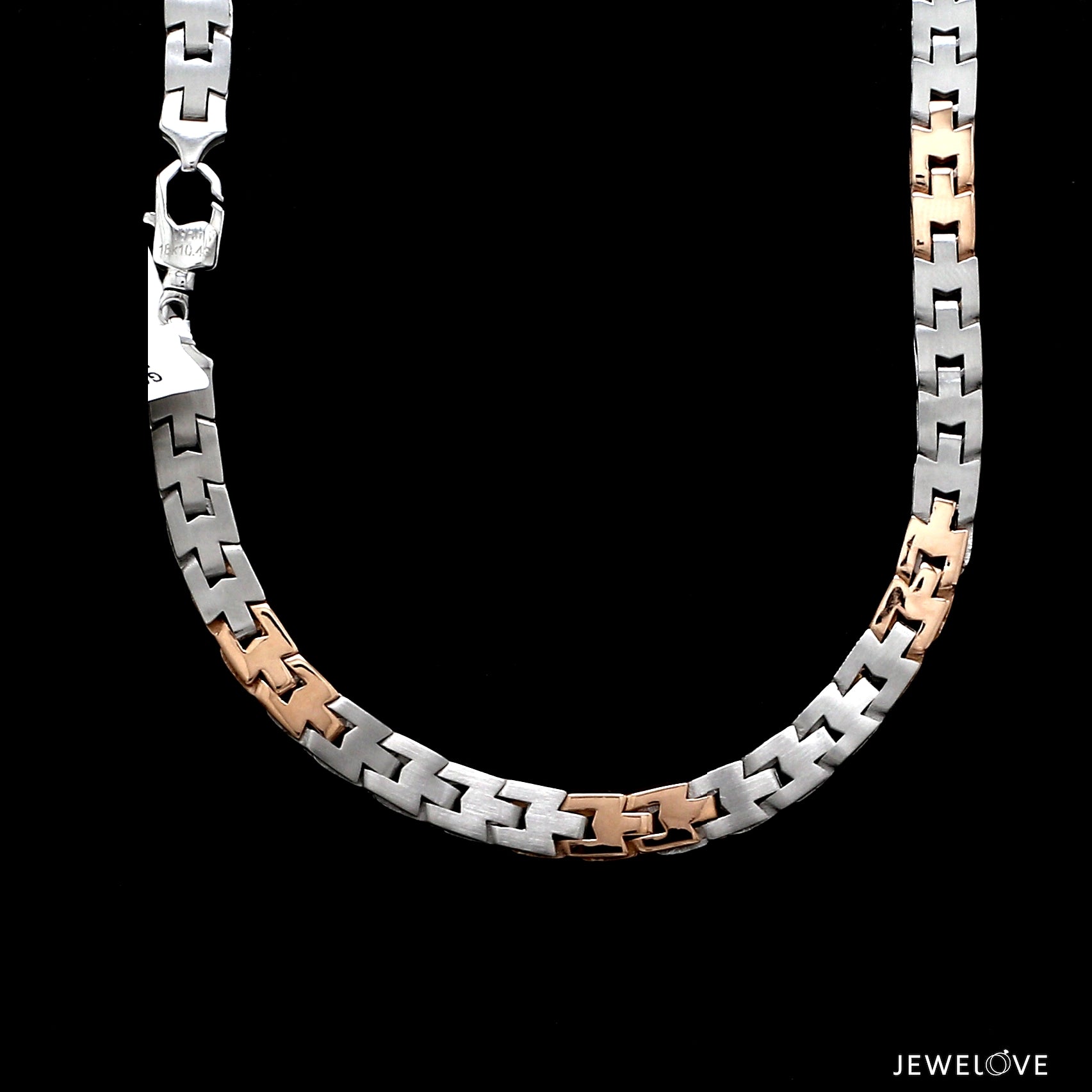 6mm Platinum Rose Gold Chain with Matte Finish for Men JL PT CH 1233