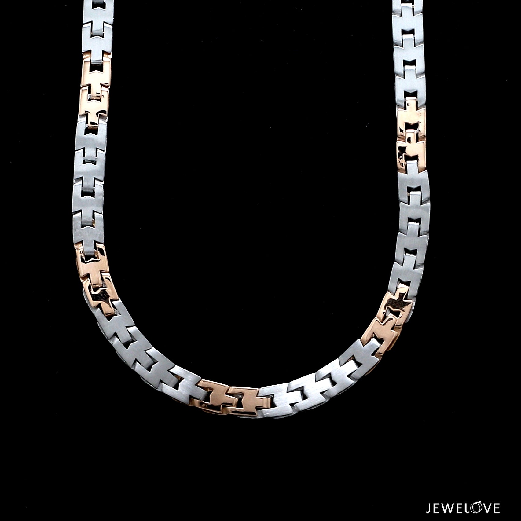 6mm Platinum Rose Gold Chain with Matte Finish for Men JL PT CH 1233