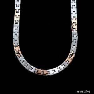 6mm Platinum Rose Gold Chain with Matte Finish for Men JL PT CH 1233   Jewelove.US