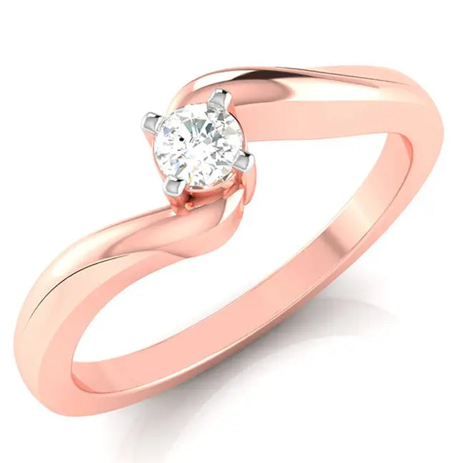 10-Pointer Diamond 18K Rose Gold Ring for Women with a Curve JL AU G 117R   Jewelove.US