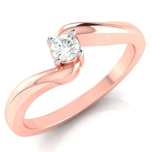 10-Pointer Diamond 18K Rose Gold Ring for Women with a Curve JL AU G 117R   Jewelove.US