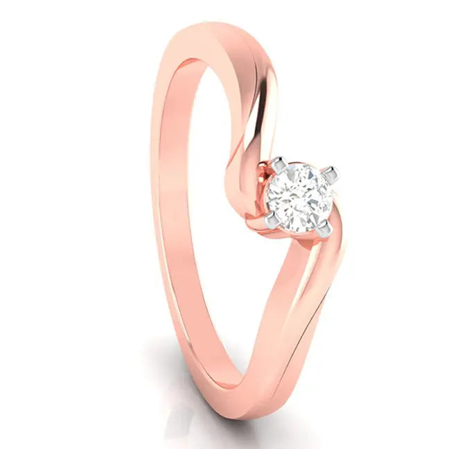 10-Pointer Diamond 18K Rose Gold Ring for Women with a Curve JL AU G 117R   Jewelove.US