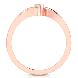 10-Pointer Diamond 18K Rose Gold Ring for Women with a Curve JL AU G 117R   Jewelove.US