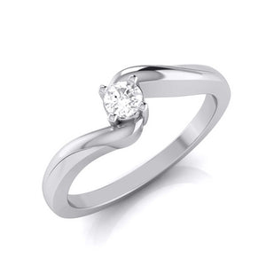 10-Pointer Platinum Diamond Ring for Women with a Curve JL PT G 117   Jewelove.US