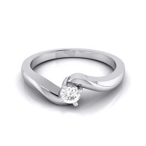 10-Pointer Platinum Diamond Ring for Women with a Curve JL PT G 117   Jewelove.US