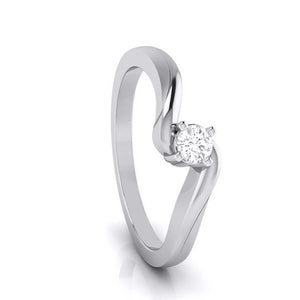 10-Pointer Platinum Diamond Ring for Women with a Curve JL PT G 117   Jewelove.US