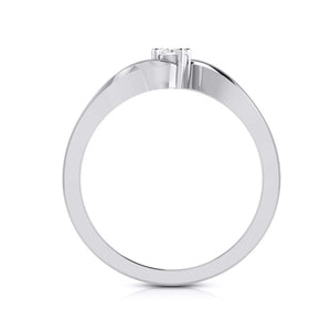 10-Pointer Platinum Diamond Ring for Women with a Curve JL PT G 117   Jewelove.US