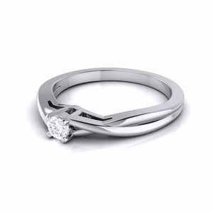 10-Pointer Platinum Solitaire Ring - Shank with a Twist JL PT G 115   Jewelove.US