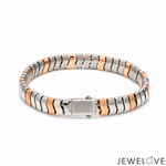 Load image into Gallery viewer, Men of Platinum | 7.75mm Platinum 18k Rose Gold Double Side Bracelet for Men JL PTB 1375
