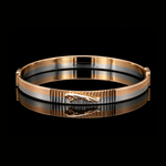 Load image into Gallery viewer, Men of Platinum | 6mm Platinum Bracelet with Rose Gold Jaguar for Men JL PTB 1300-A
